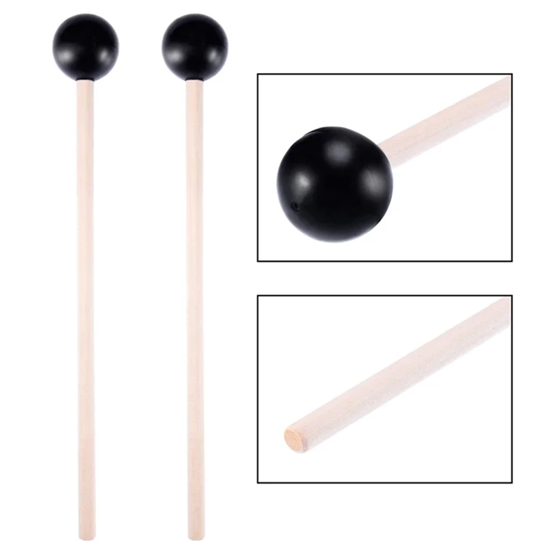 A18E-2 pares de baquetas de borracha peças de instrumento de percussão xilofone/marimba marretas martelo