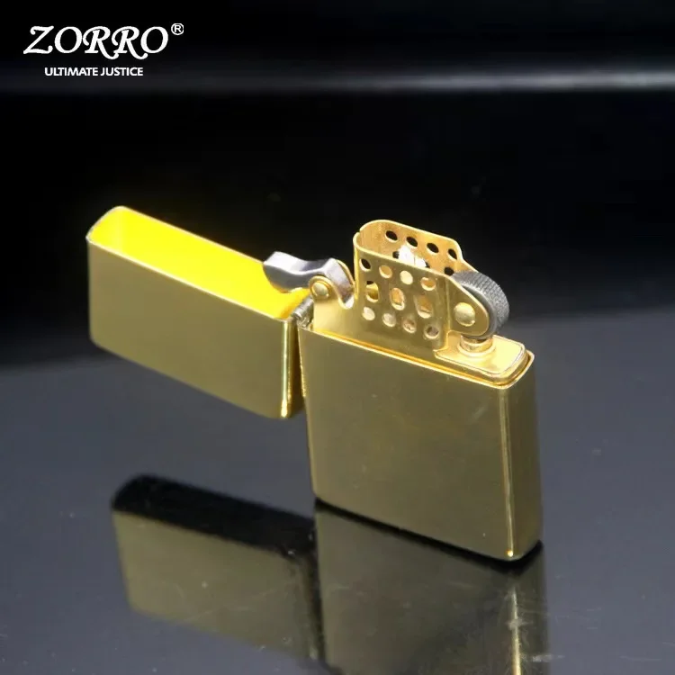 Briquet Zorro en laiton coupe-vent, kérosène original classique, coque créative rétro, accessoires Laguna ette, cadeaux pour hommes