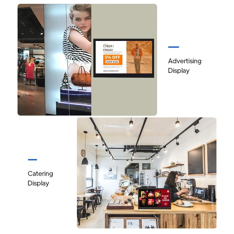 Support de bureau 14 "tablette Android POE FHD 1920*1080 écran tactile IPS, RK3568/RK3399 4G + 32G, wifi, Bluetooth, caméra, prise en charge VESA