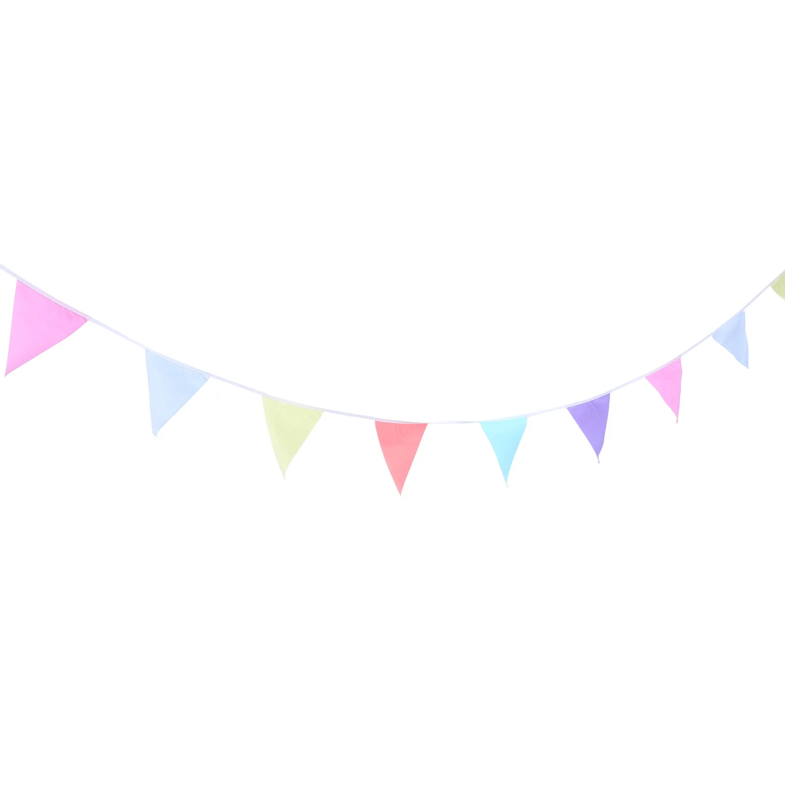 

Party Bunting Fabric Colorful Triangle Flags Birthday Banner Cotton 12m Indoor Outdoor Decoration Fabric Bunting Banner