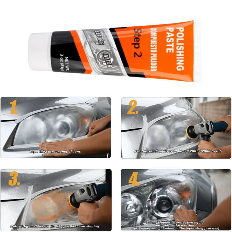 Car Headlight Polishing Paste Brightener Headlamp Scratch Remove Refurbishing Tools Polishing Paste for Car Lamps Lens Polish