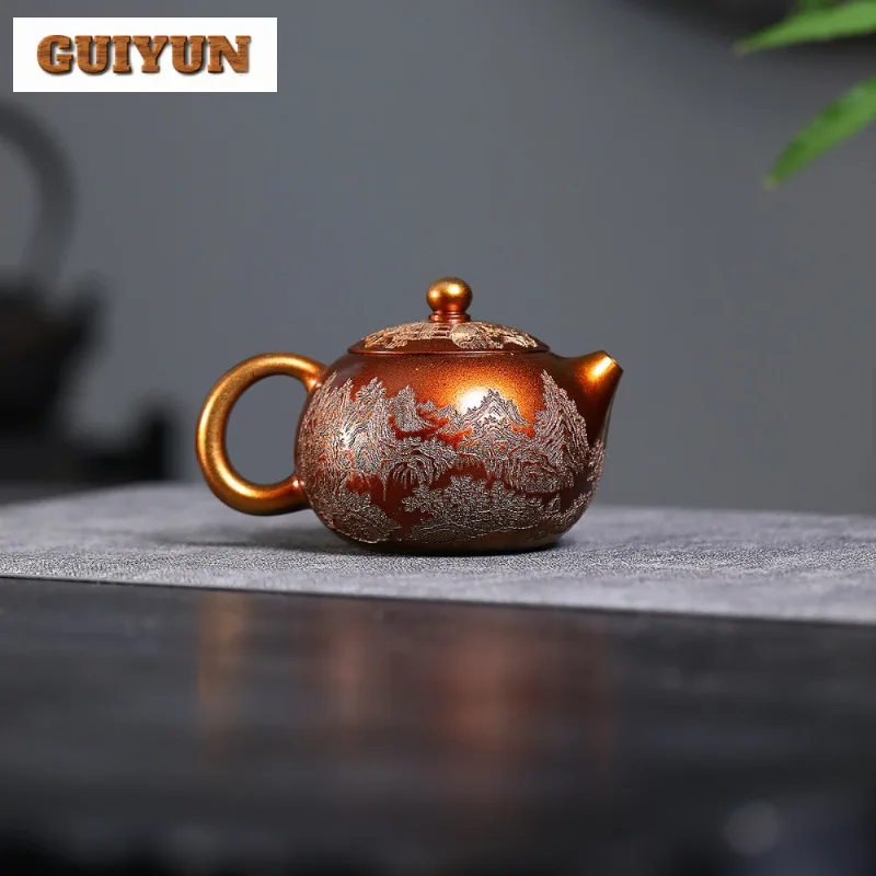 

300 мл классические чайники из фиолетовой глины Исин, знаменитый мастер, горшок Xishi ручной работы, чайник из необработанной руды, красная грязь с фильтром, чайный сервиз Zisha