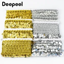 2/5Yard Deepeel 3-5.5cm Sequins Hanging Tassel Fringe Trim Ribbon Dress Clothes Decorative lace Fabric Trimming Sewing Accessory