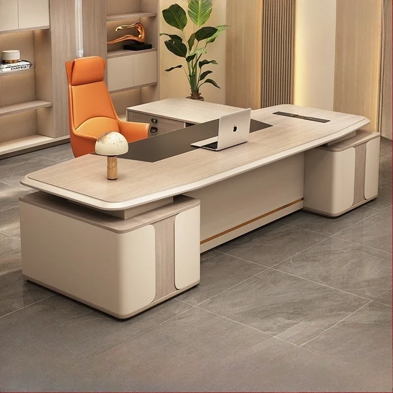 

Современная офисная мебель ﻿ L-образный стол с ящиком, роскошные офисные столы с ящиками для хранения, компьютерные столы для кровати, дома