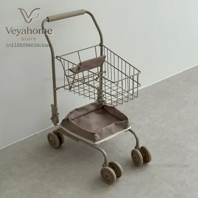 Korean ins children's shopping cart supermarket boys and girls pull cart supermarket trolley play house toys