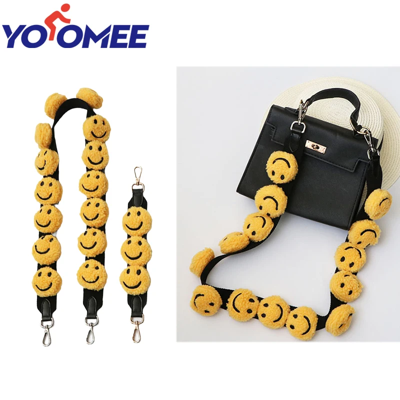 EverToner Yellow Smiley Face Replacement Shoulder Strap for Crossbody Bag Single Shoulder Bag Accessories
