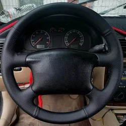 Soft Perforated Leather Cover DIY For VW Golf 4 MK4 1998-2004 Passat B5 1996-2005 Hand Sewing Steering Wheel Cover Leather Trim