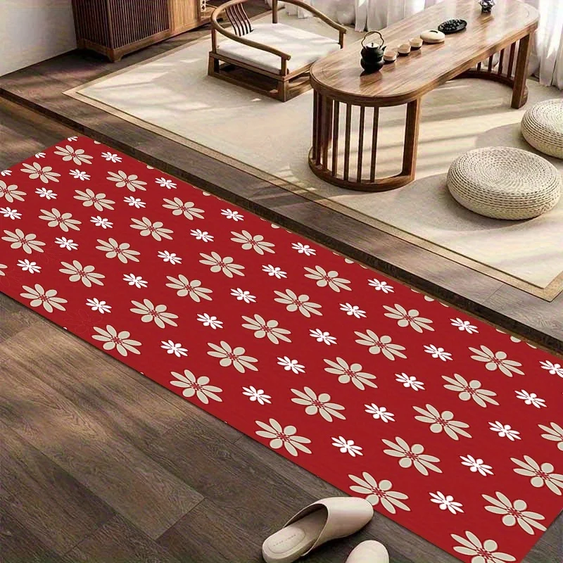 1pc of   Kitchen Mat, Featuring a Festive Snowflake Pattern. This Mat Isened, Enhances Aesthetics, Is Durable, And Is Suitable