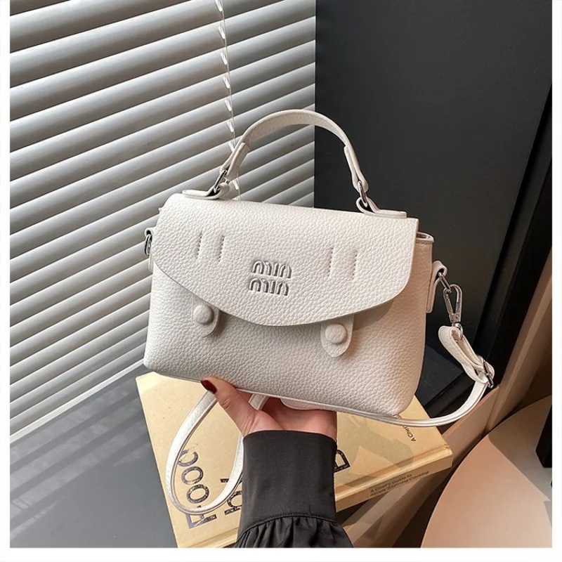 Bolsa de ombro feminina com lona couro casual vintage popular duradouro espaçoso macio estilo moderno ​