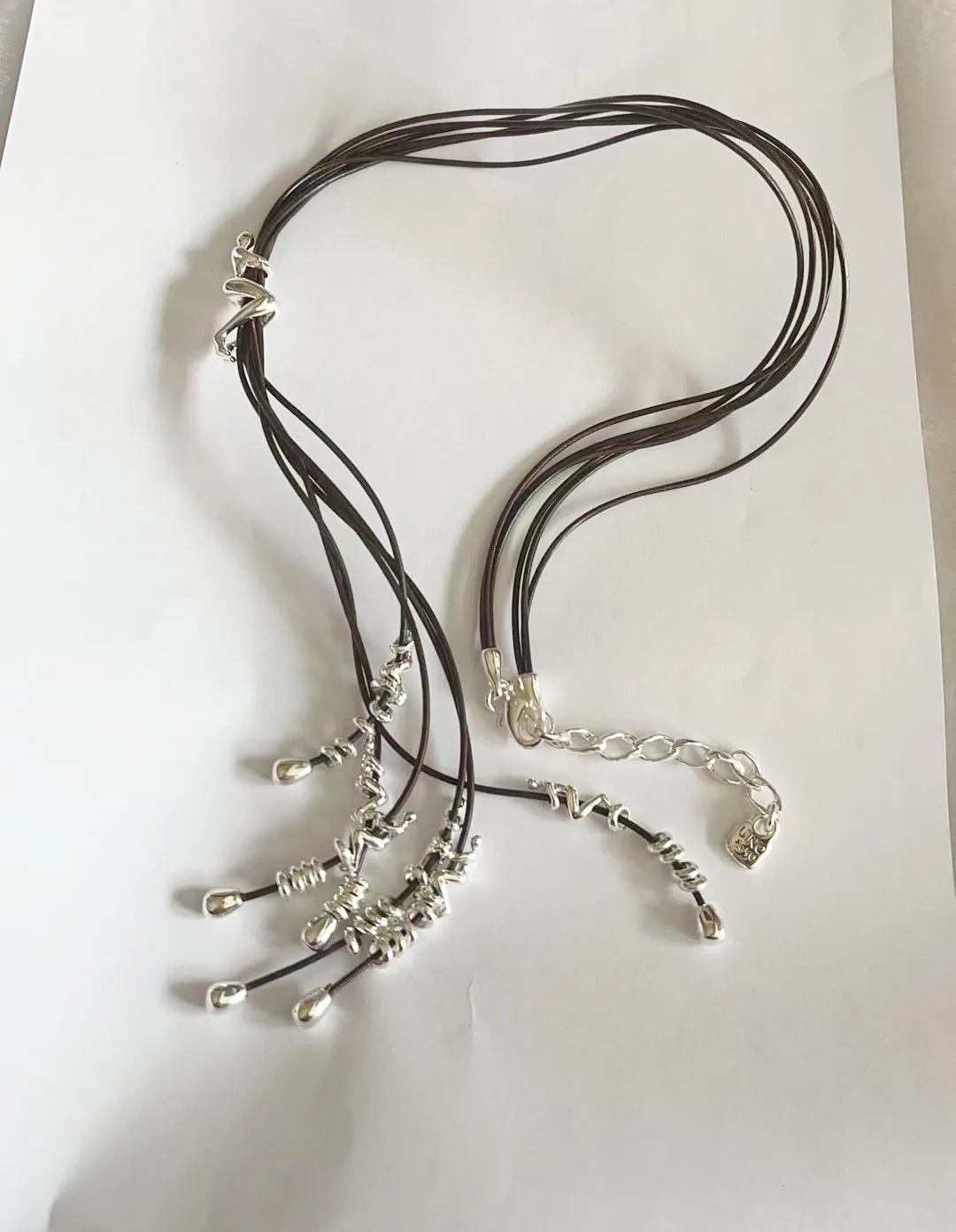 Spain Fashion Original Electroplated 925 Silver Beads Creative Black Rope Necklace Jewelry Gifts