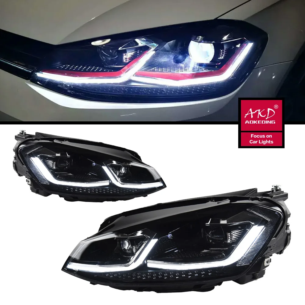 Auto Parts For VW Golk7 Golf 7 MK7 Headlights 2013-2016 latest Styling LED Daytime Lights Dual Projector Car Accesorios Modified