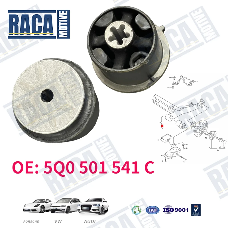 

For VW Golf 7 Jetta Polo Audi A3 S3 Q2 Seat Leon Ateca Skoda Rear Axle Mount Support Frame Rubber Bushing 5Q0501541C 5Q0501541B