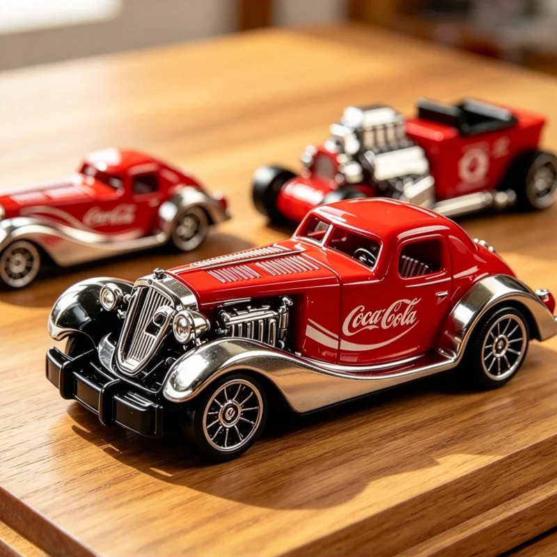 1:64 Scale Alloy Vintage Car Model Set, 6pcs Per Box, Retro Modified Diecast Vehicle, Desktop Collectible Ornament, Kids Toy Gif view 4