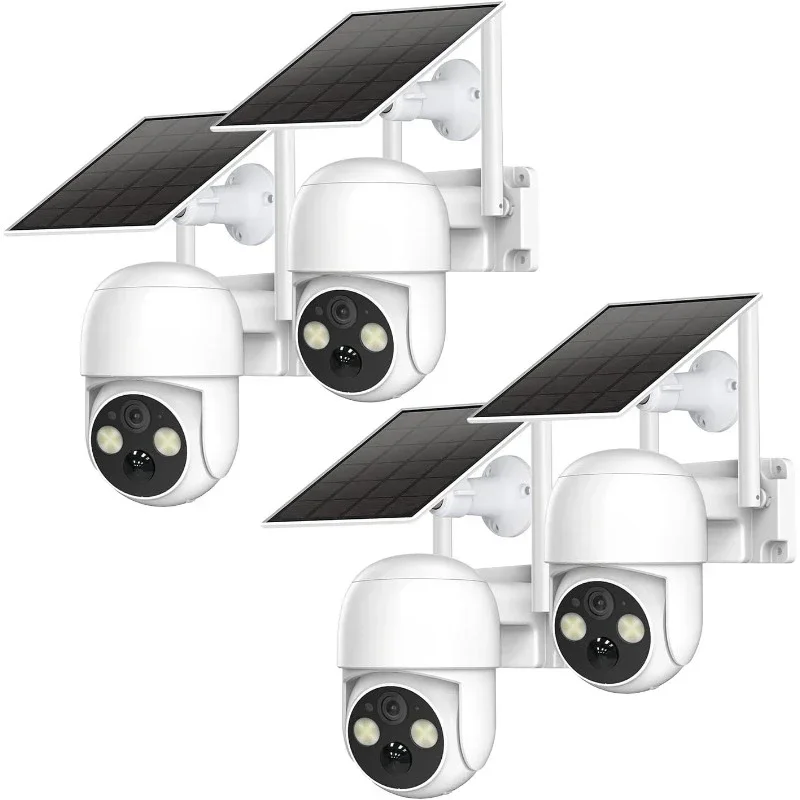 4PCS 4MP Solar Security Camera Wireless Outdoor,  2-Way Talk, Color Night Vision, Cloud/SD,Home.