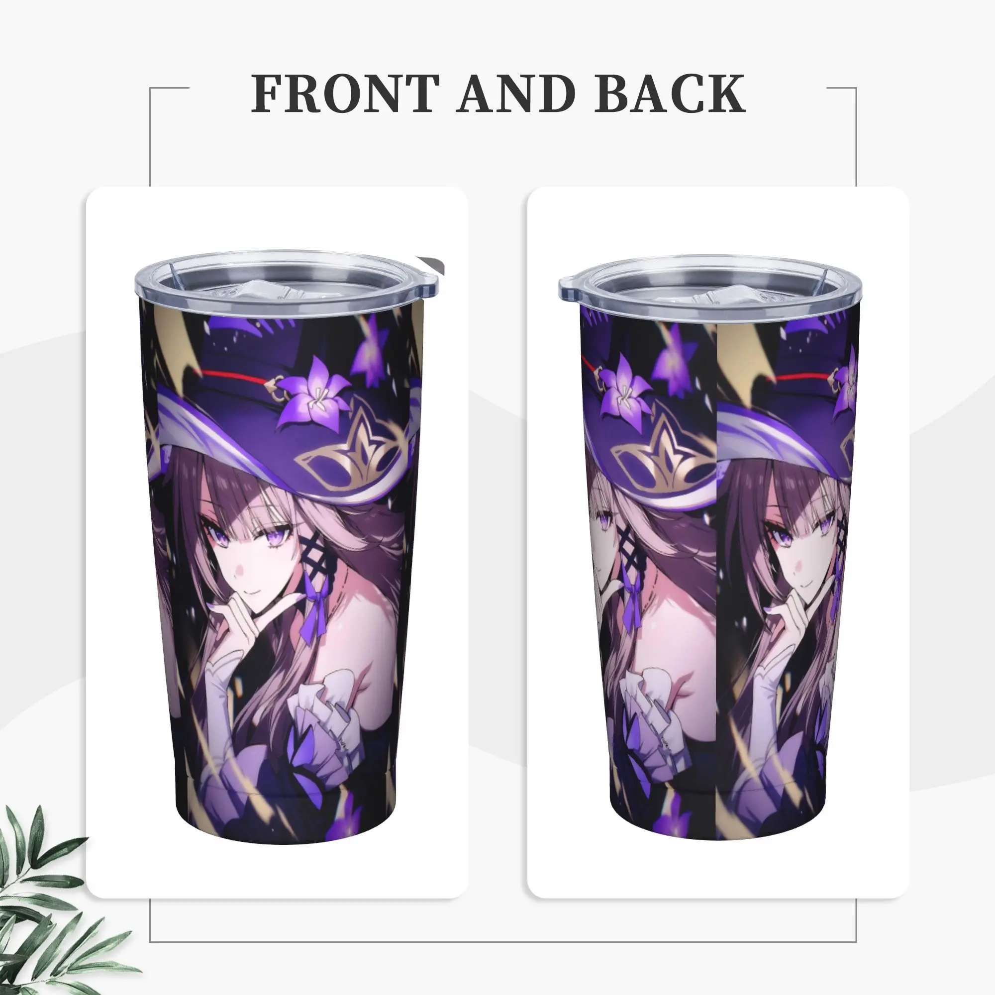 Herta Insulated Tumbler with Straws Lid Honkai Anime Stainless Steel Thermal Mug Outdoor Portable Hot Cold Drink Cup, 20oz