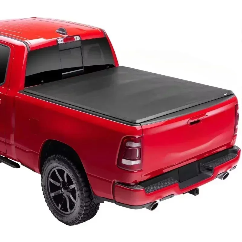 2024 Custom Size Waterproof PVC Factory High Quality 4x4 Soft Four Fold Pickup Truck Bed for All Pickups Tonneau Covers