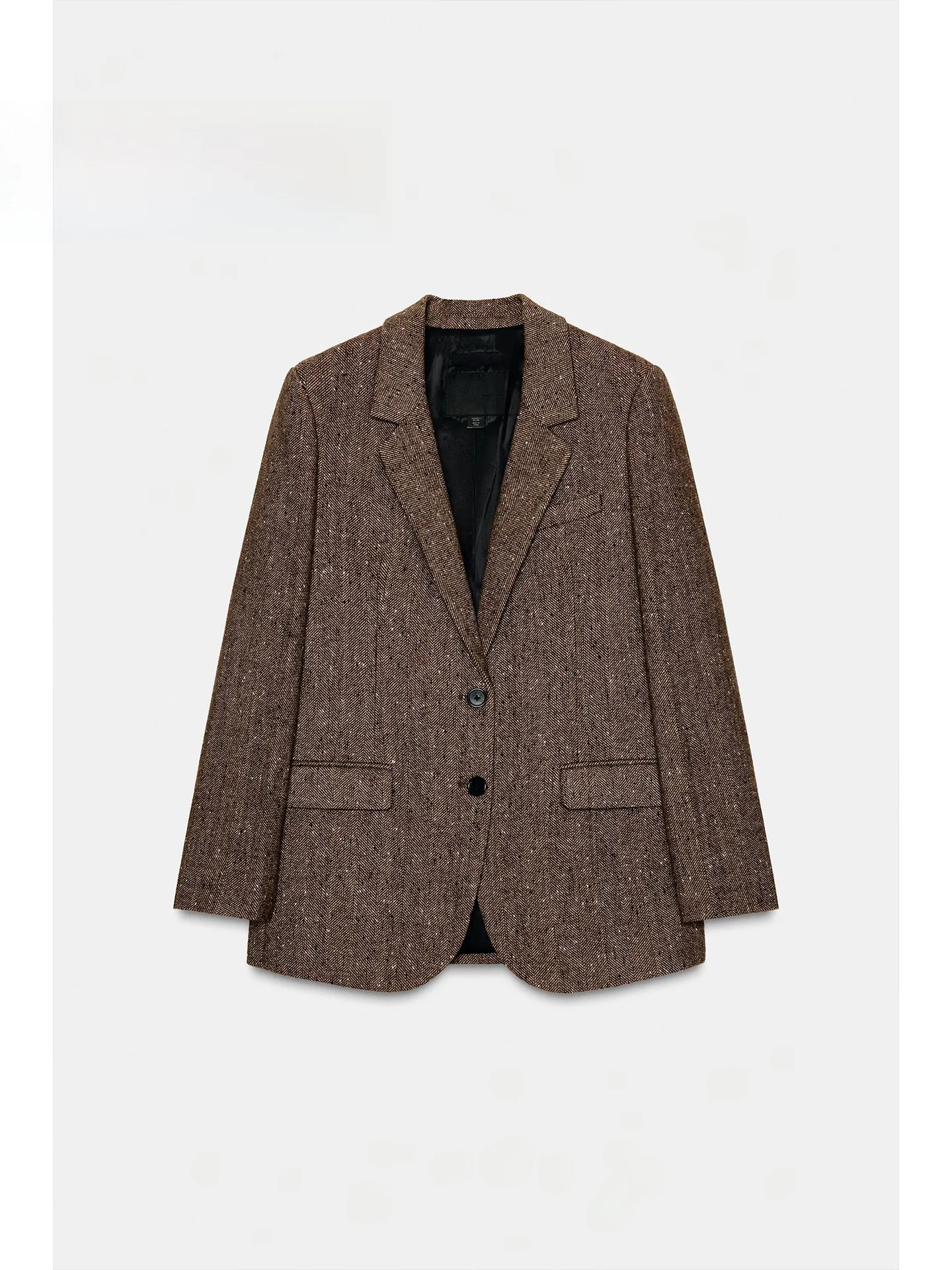 

Winter 2025 Casual Profional Mixed Weave Houtooth Suit Jaet Women's Ele Long Sve Commute Sle Faion Trend