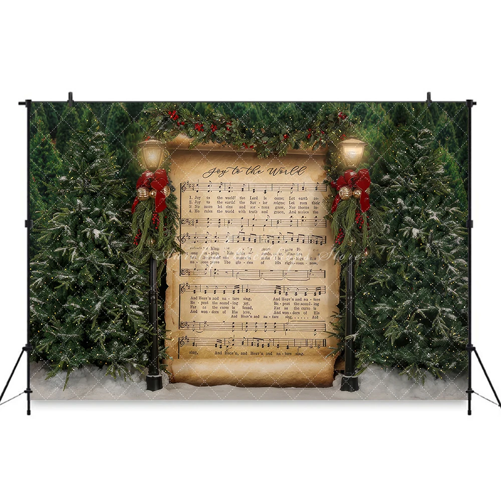 Christmas Choir Backgrounds Kids Adult Photography Props Child Baby Decors Photo Studio Snow Sheet Music Ensemble Backdrops