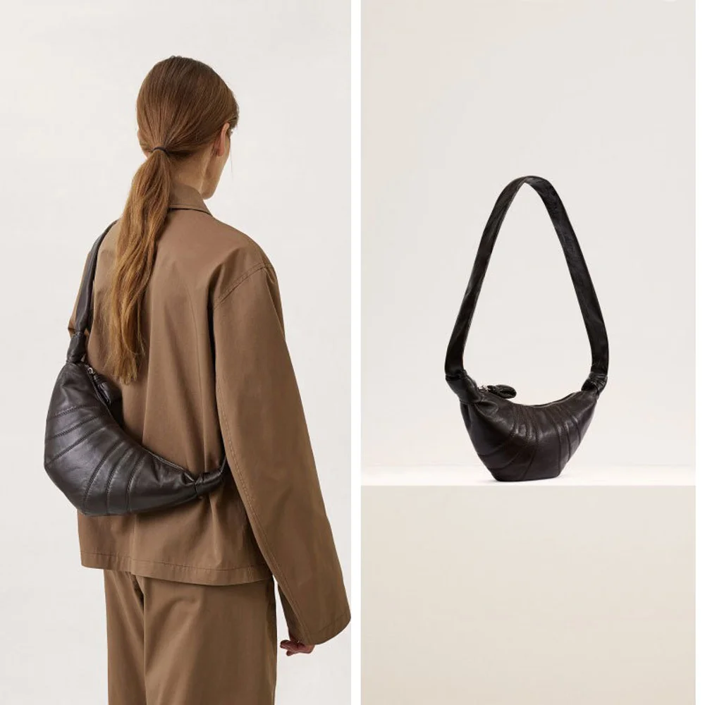 

Новая круассанная ленивая сумка, мягкая сумка через плечо с клецками, текстурированная инди-женская сумка, универсальный минималистичный дизайн, мягкая плиссированная ручная сумка