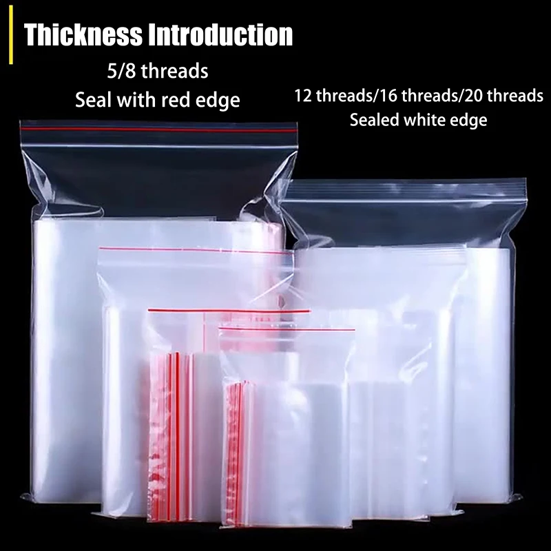 

Finest 500PC Clear Plastic Zip Lock Bags for Storing Sugars, Candies, Dried Fruits, Gifts