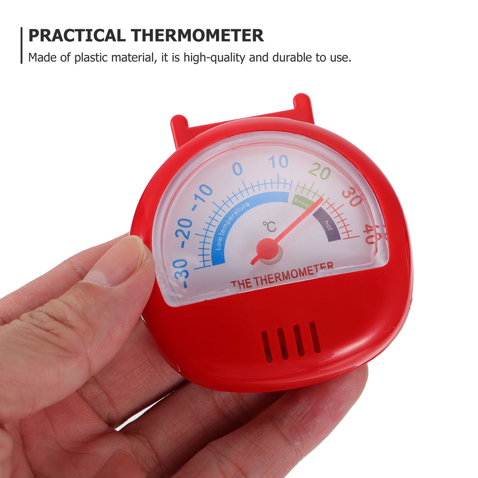 

Kitchen Thermometer Refrigerator and Freezer Indoor Outdoor Red Plastic Thermometers