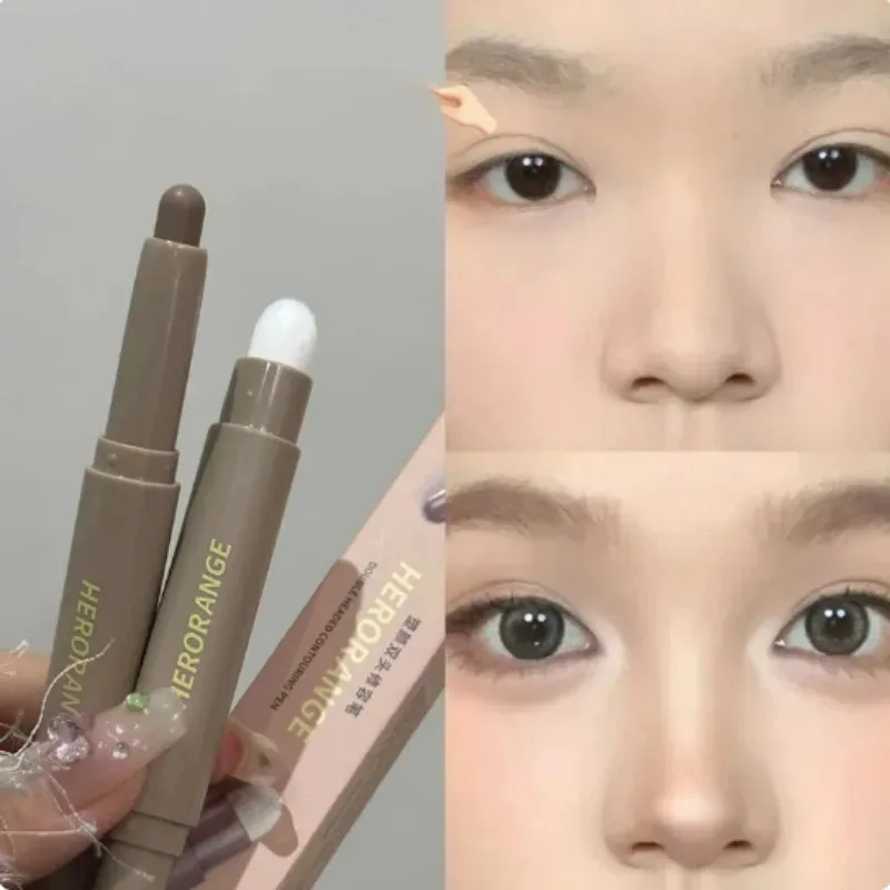 Three-dimensional Nose Shadow Bronzers Contouring Makeup Pen Natural Grey Brown Face Matte Shadow Cream Contour With Brush