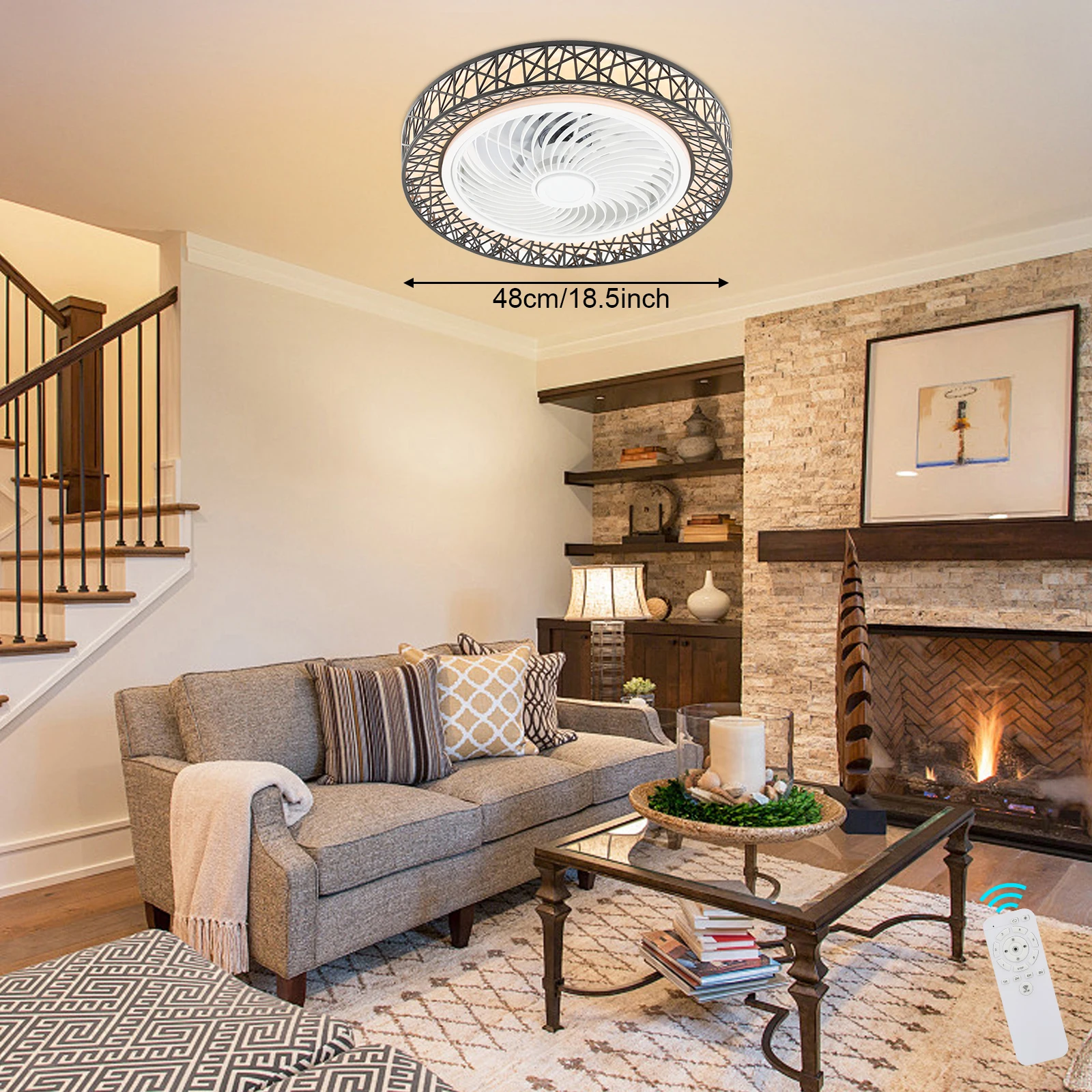 

Stylish Ceiling Fan Light: Soft, Adjustable Breeze with Elegant Design for a Warm, Romantic Atmosphere