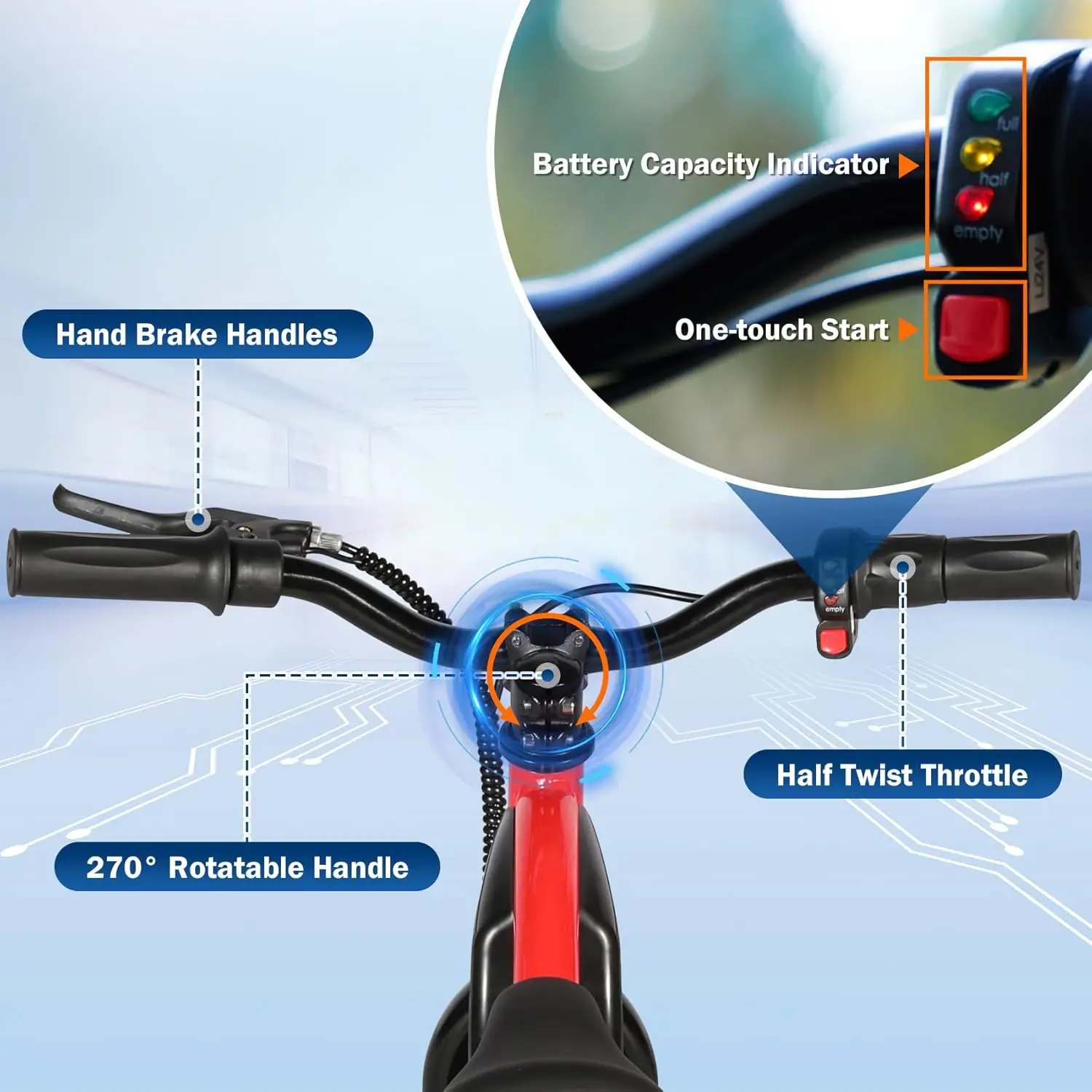 子供用電動バランスバイク,調整可能な速度のダートバイク,3 in 1, 3-6, 24v,150w,9.3mph,12 "ele