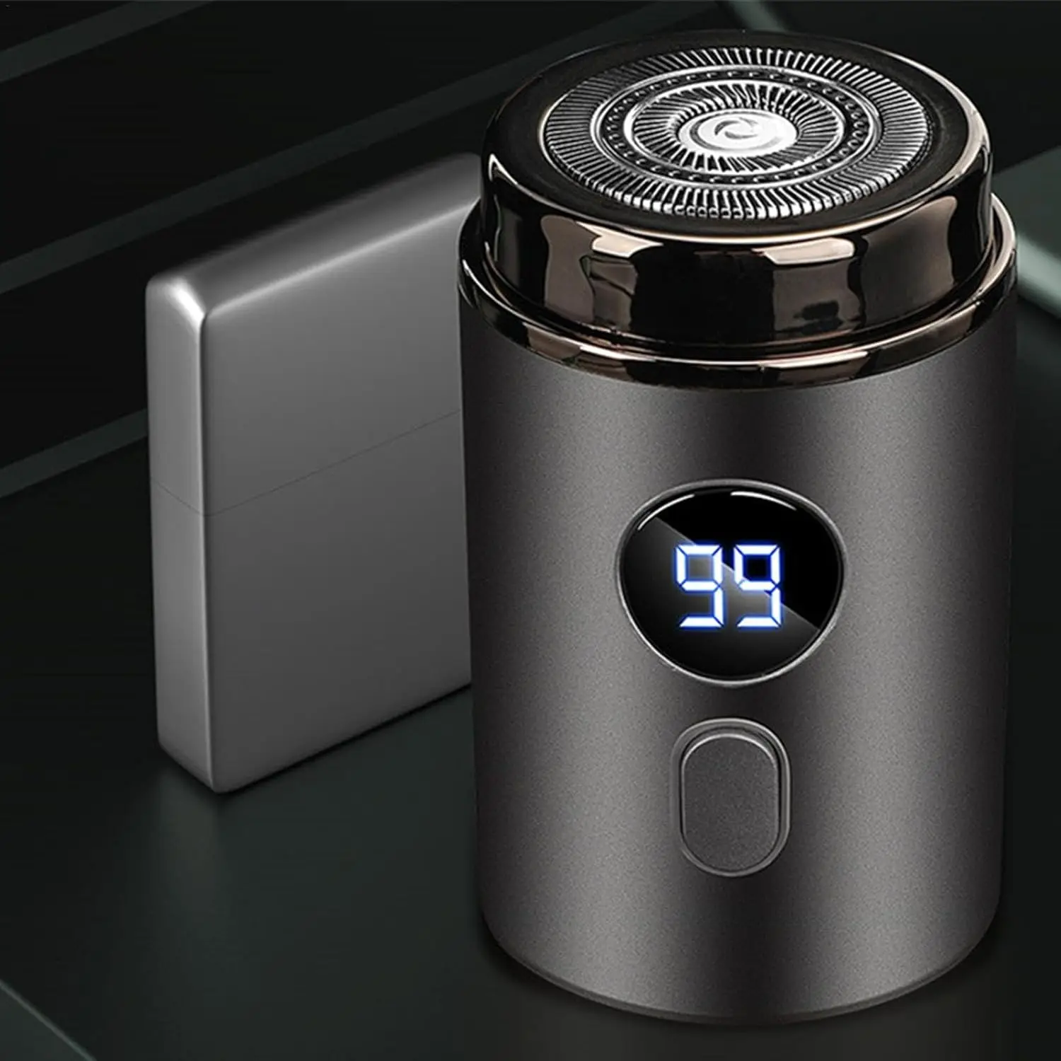 Mini afeitadora eléctrica, afeitadora digital LED portátil, lavable, 1 ud.