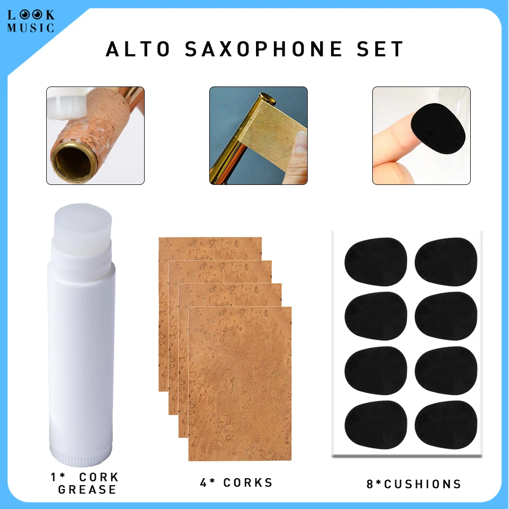 

Cork Grease Sax Corks Mouthpiece Pads Cushions For Alto Saxophone Woodwind Repair Tools Saxophone Mouthpiece SAX Set