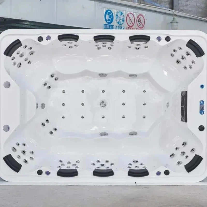 8-person Acrylic Outdoor Massage Surfing Bathtub, Intelligent Constant Temperature Heated Hot Spring Bathtub, Hydrotherapy Spa