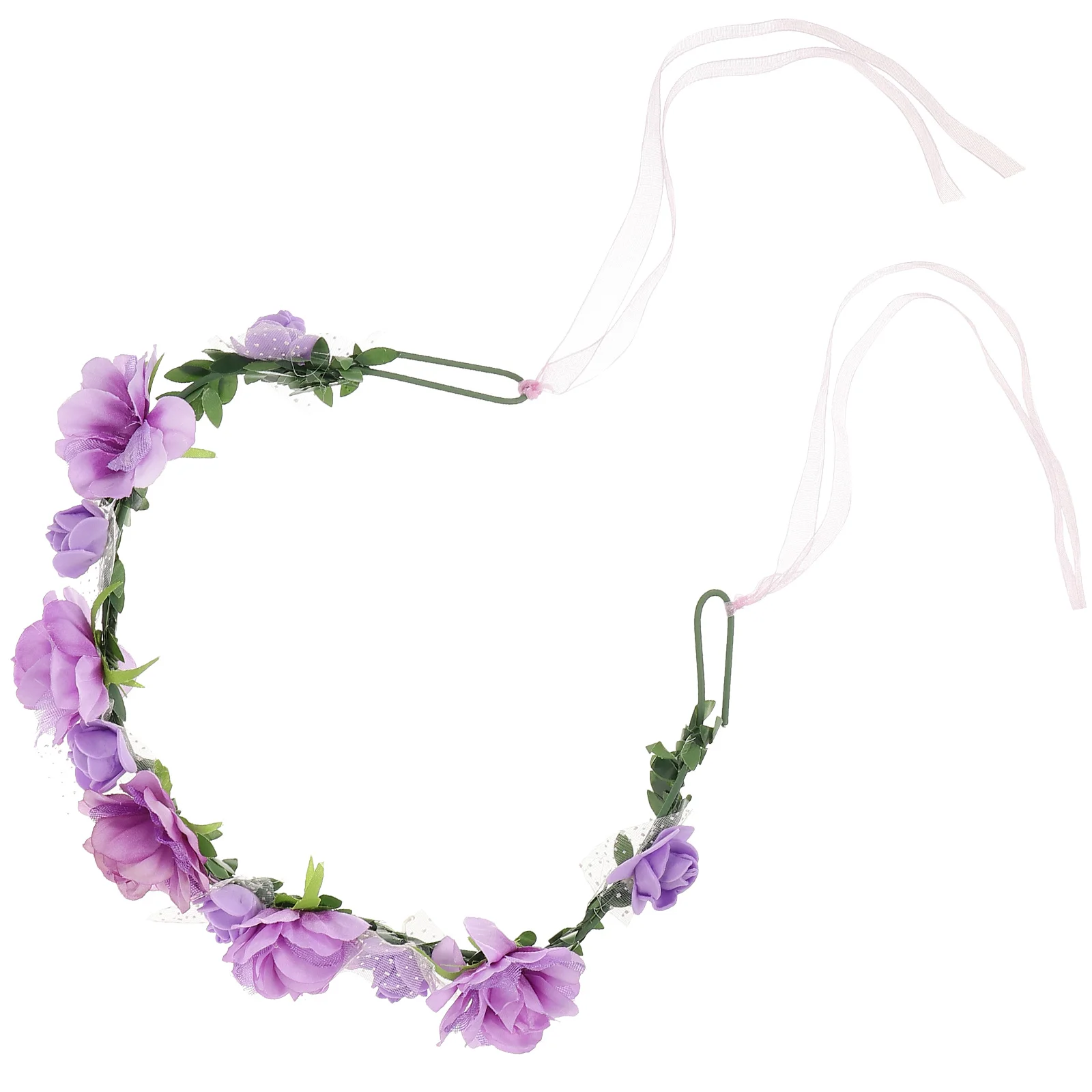 

Floral Headband Wedding Garland Women Bride Crown Bridal Wreath Headdress Adjustable Hairbands Elegant Sweet Outfits Party
