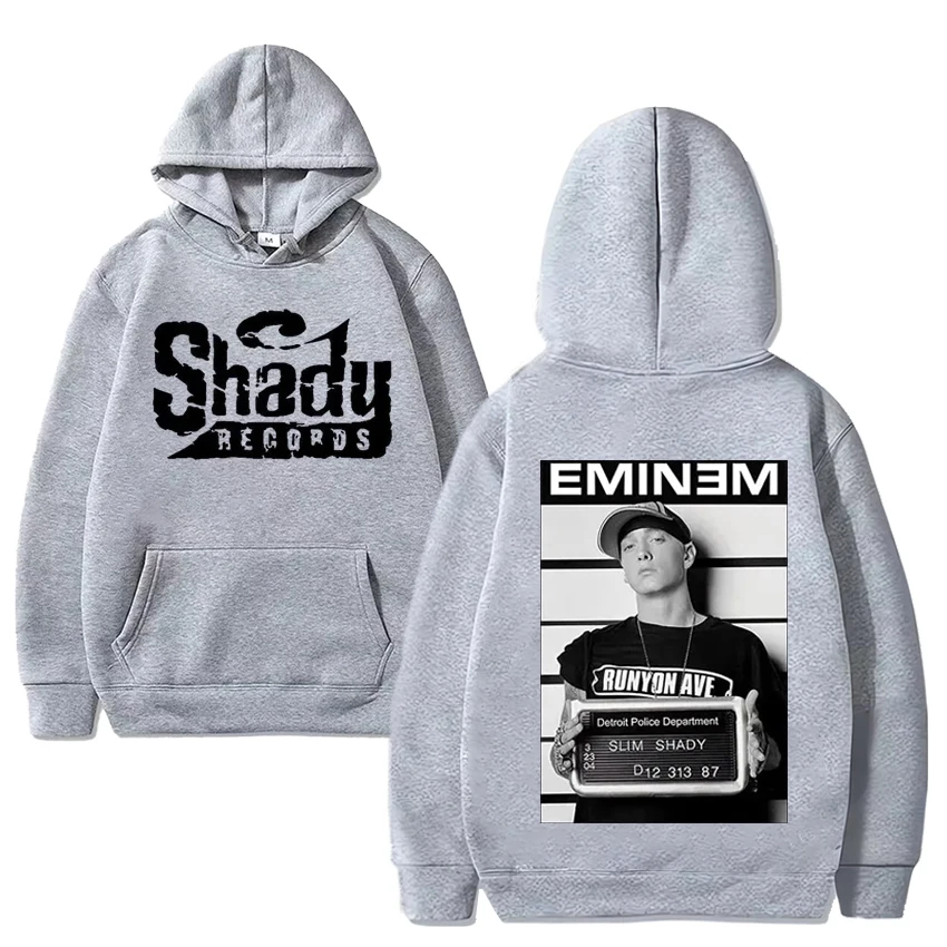 ラッパーeminem-男性と女性のためのヒップホップフーディ,両面プリントフード付きスウェットシャツ,長袖フリース,ユニセックスのグラフィック