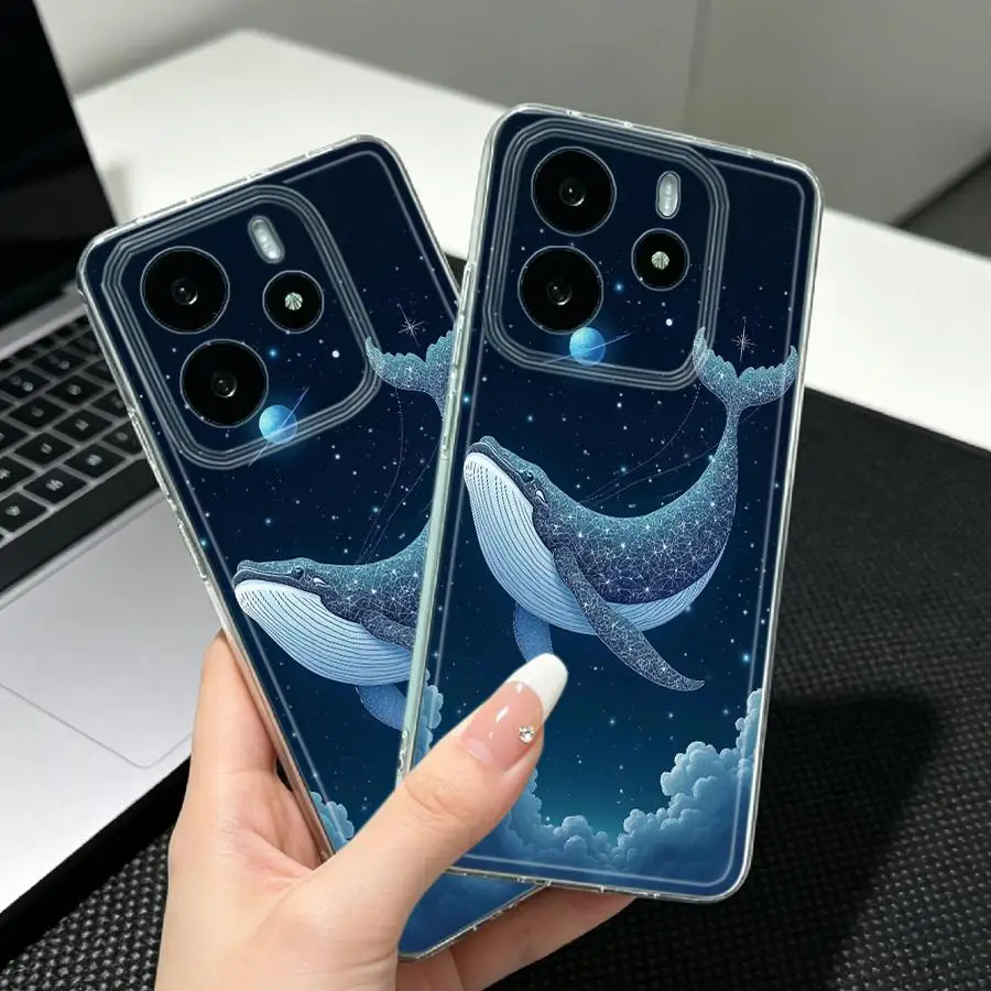 Glowing Whale Tail Print Soft Phone Cover Case for Xiaomi Redmi Note 15 11S 9 10 13C 10S 11 14C Note 13 14 Pro Plus 12S 12 A4 view 5