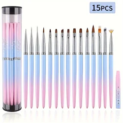 Nail Art Brushes Set, Nail Art Design Tools, 3D Builder Nail Gel Brush, Professional Acrylic Nail Drawing Pen