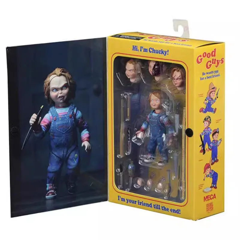 Figura de Acción NECA Cult of Chucky Edición Deluxe, Muñeco de Terror con Múltiples Cabezas, Accesorios Coleccionables, Modelo en Caja, Regalo WY