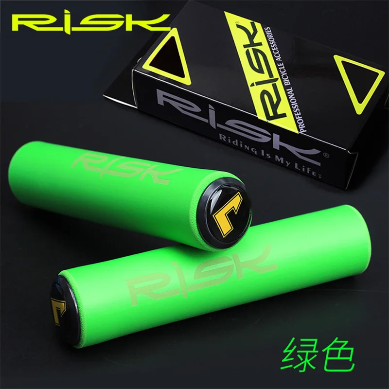 2PCS RISK Bicycle Handle Bar Grips Silicone Cycling Bike Grips Mountain Bike Handlebar Cover Anti-slip Grips Bicycle Bike Part