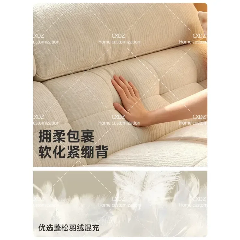 Solid Wood Sofa with Kapok Cushion 2026 New Fabric Medium Size Ancient Style Simple Living Room Small Apartment Removable