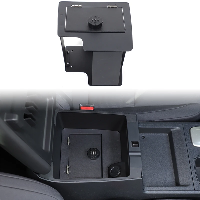 For Nissan Frontier 2022+ Car Armrest Box Safe Deposit Box with Lock Metal Storage Organizer Interior Accessory Stowing Tidying