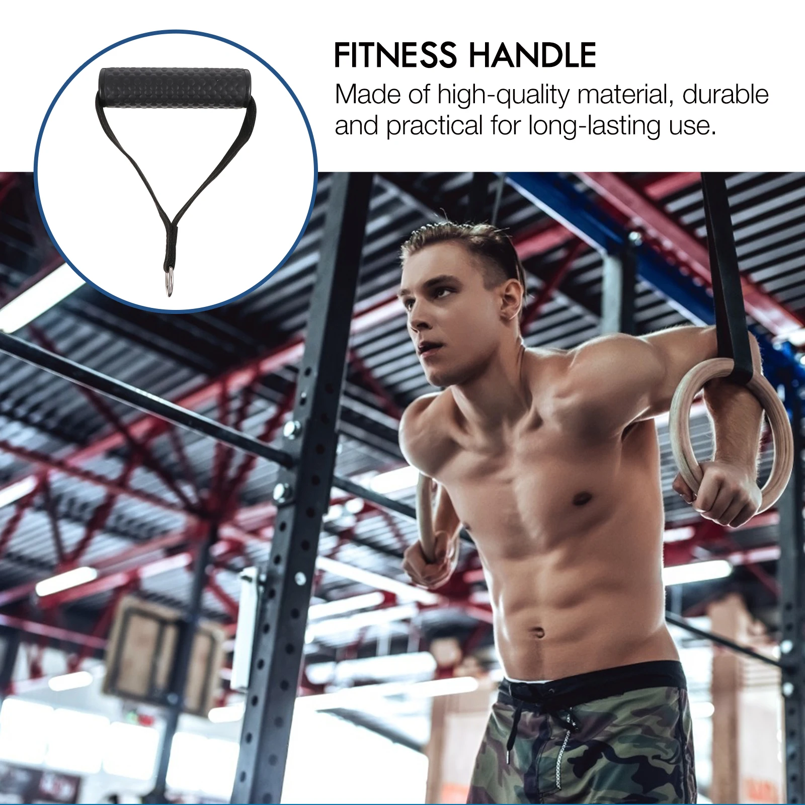 

2 pcs Fitness Durable Tension Rope Handle Heavy Duty Pull Handle Non Slip Ergonomic Grip For Resistance Bands Cable Machines