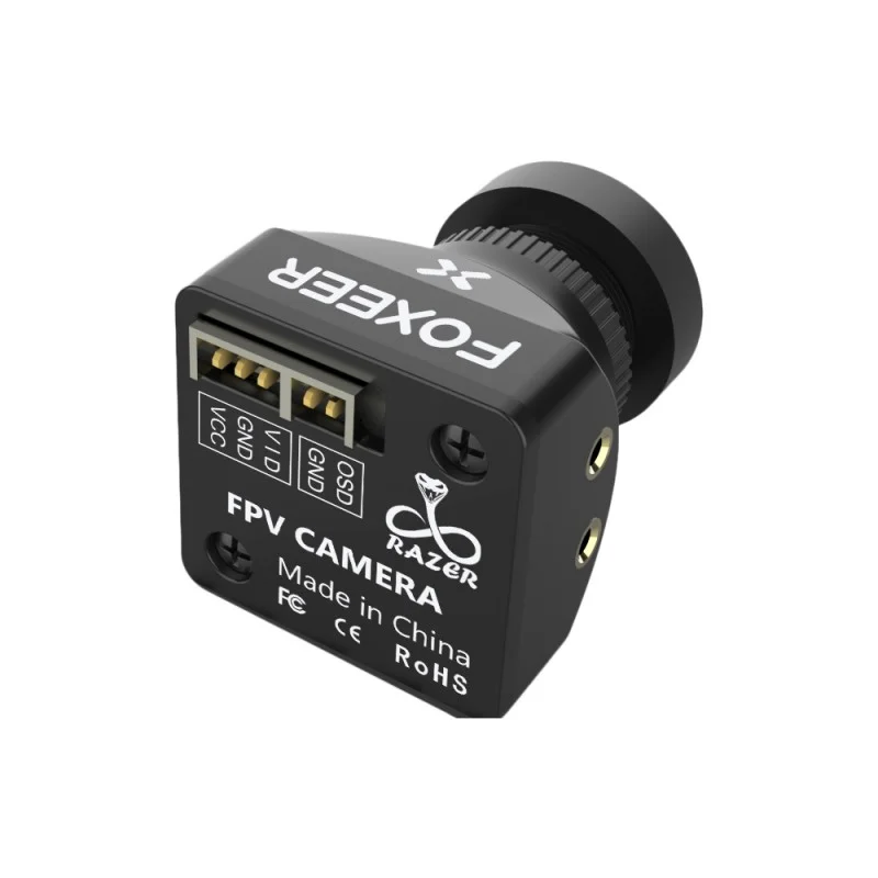 Foxeer Mini Standard Razer FPV Camera, PAL NTSC Switchable, 4ms Latência, Gimbal de Veículo Aéreo Não Tripulado, 1200tvl