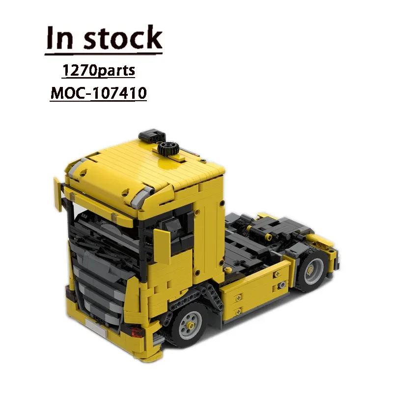 MOC-107410 Yellow G370 Transport Truck Assembly Stitching Building Block Model 1270 Parts Kids Birthday Building Blocks Toy Gift