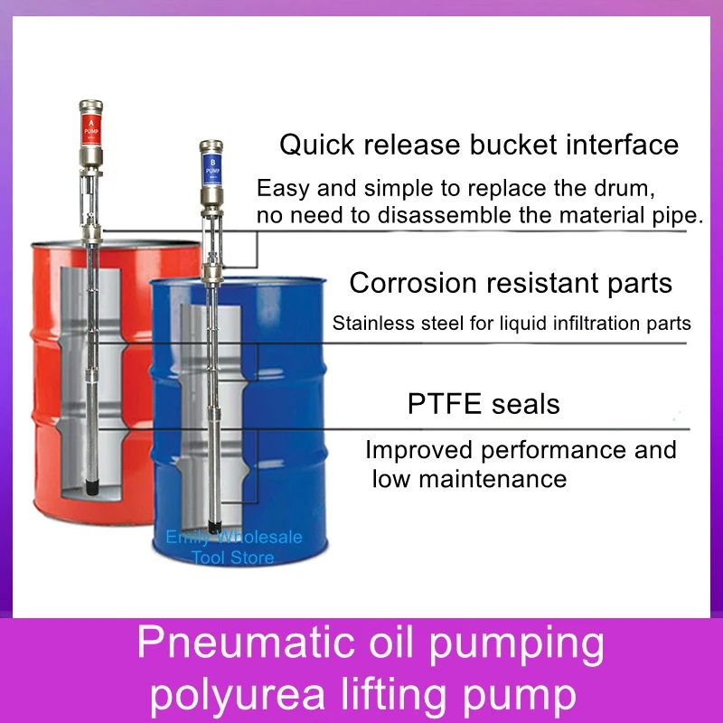 Polyurethane lifting pump T1T2 high viscosity polyurethane barrel pump polyurea pneumatic feeding pump lifting plunger pump