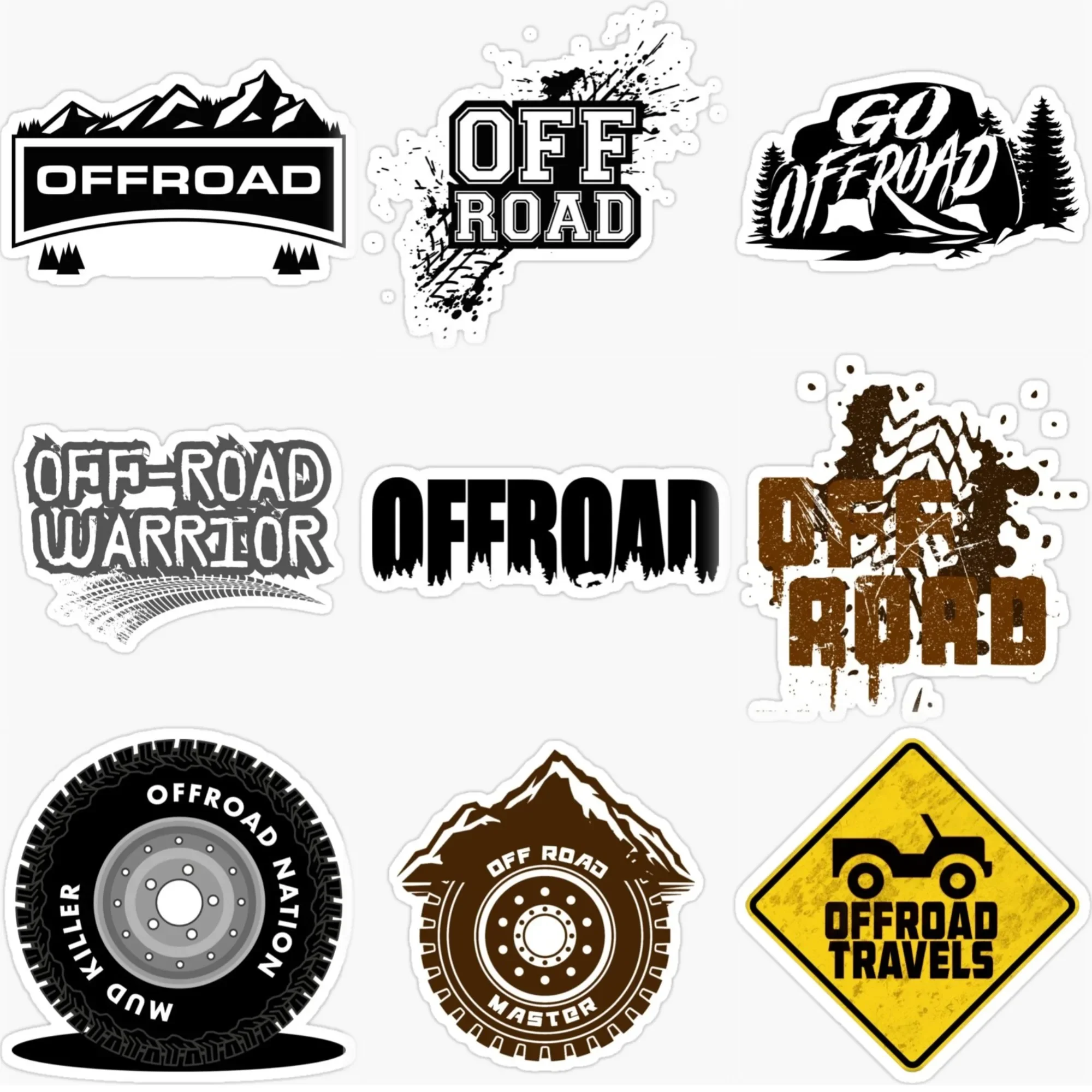 4x4 Off Road PVC Personalized Car Stickers for Van Truck Motorcycle Bicycle Helmet Window Wall Fridge Table Decal Accessories