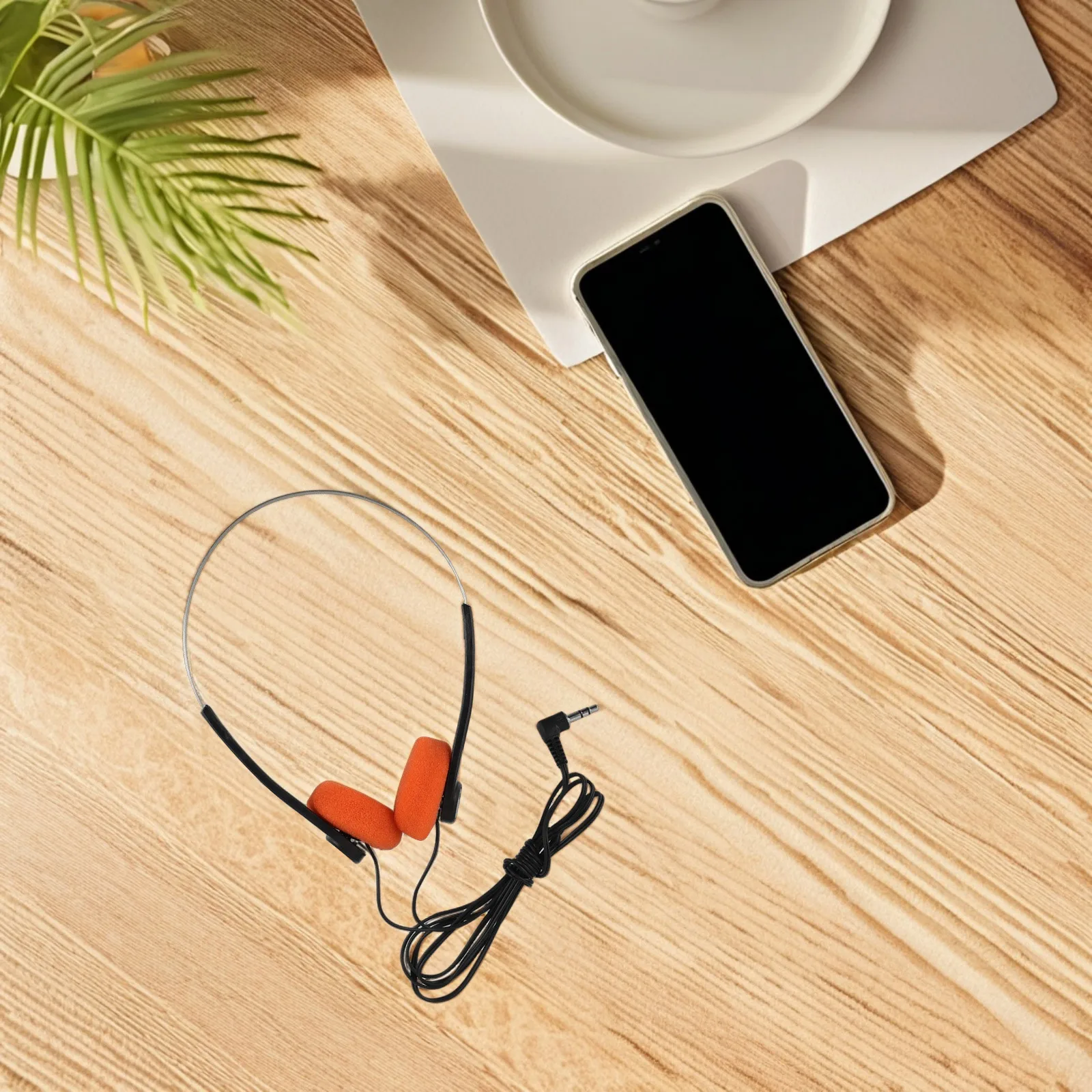 

Retro Wired Headphones Lightweight On Ear Clear Vocals Adjustable Comfort Sports Library Student Use Portable