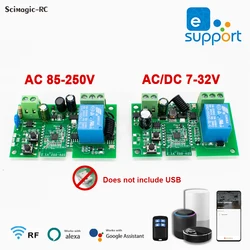 Ewelink Wireless WiFi Relay Switch 1 Channel Garage Door Receiver 433.92MHz Learning Code Remote Control 12V Timing Switch
