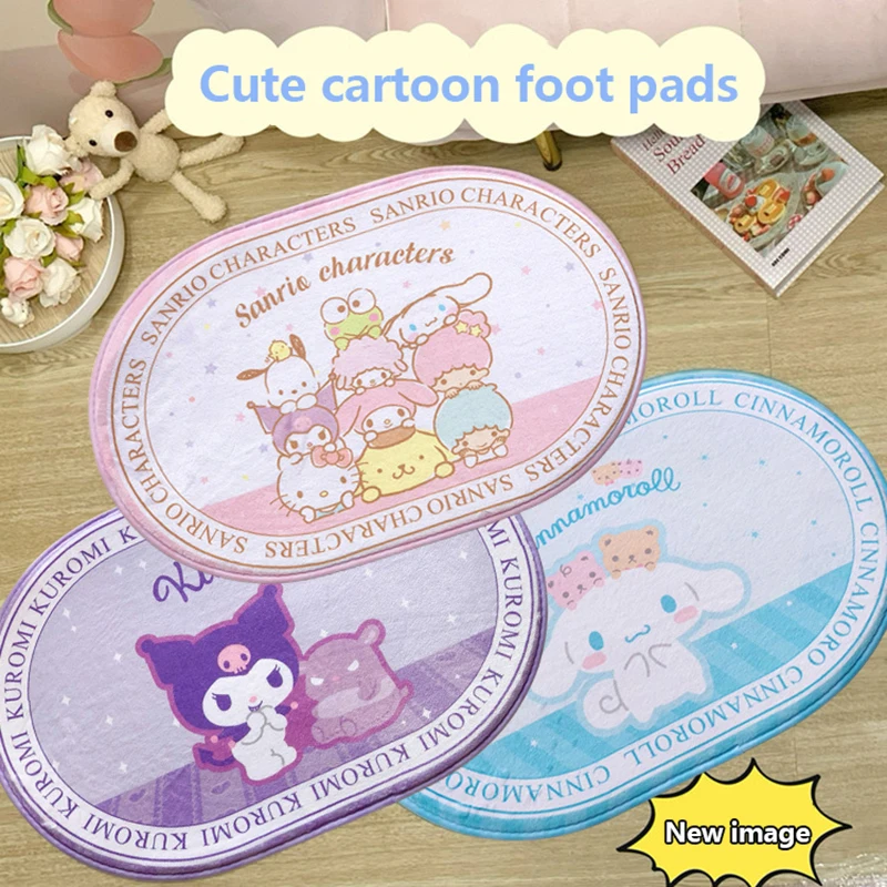 

Sanrio Cartoon Anti-slip Foot Pad My Melody Kuromi Cinnamoroll Door Mat Bathroom Quick Drying Mat Carpet Bedside Blanket Decor