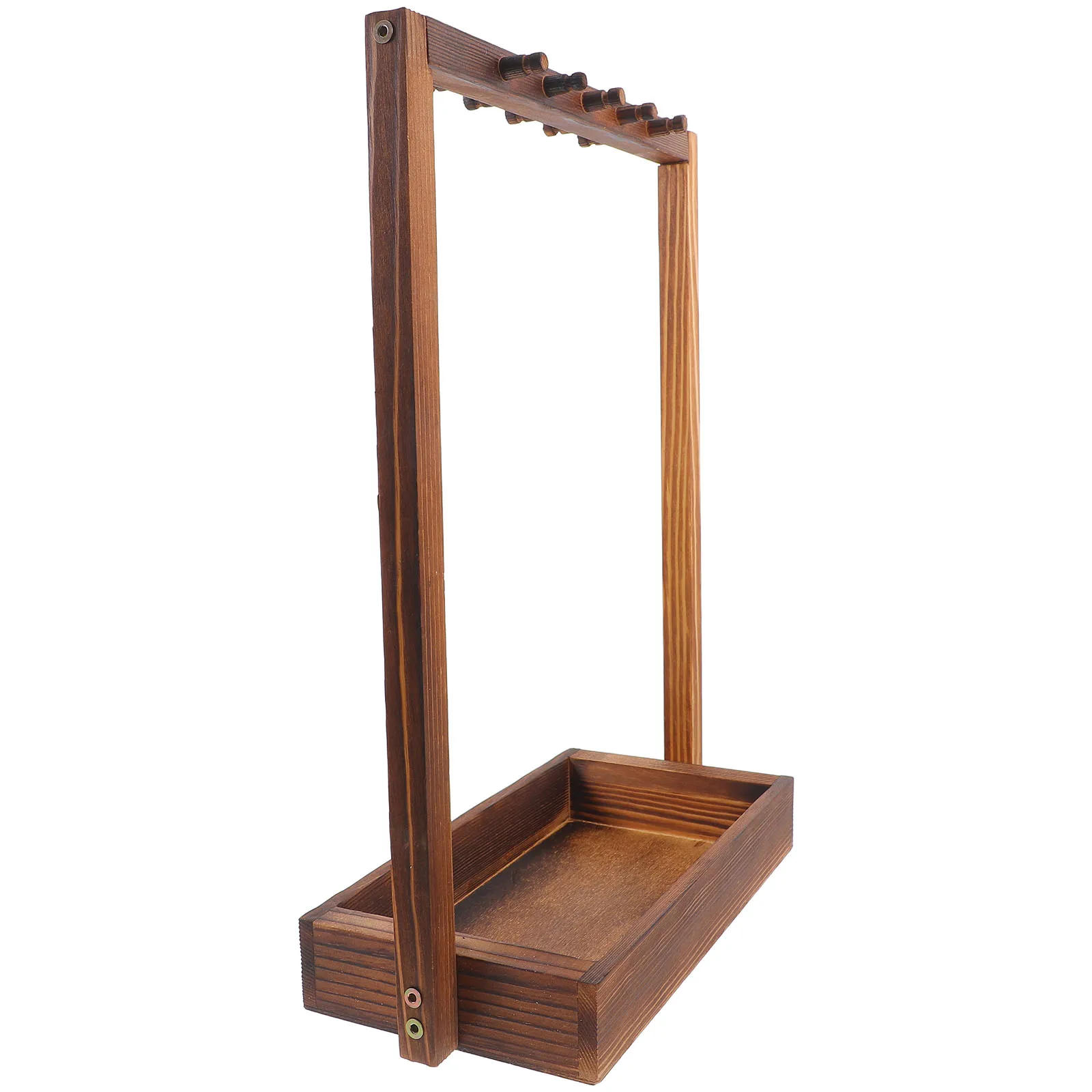 

Retro Brush Storage Vintage Pen Holder Desk Paint Rack Wood Display Horizontal Pen Stand Artist Paint Brush Holder Jewelry Key