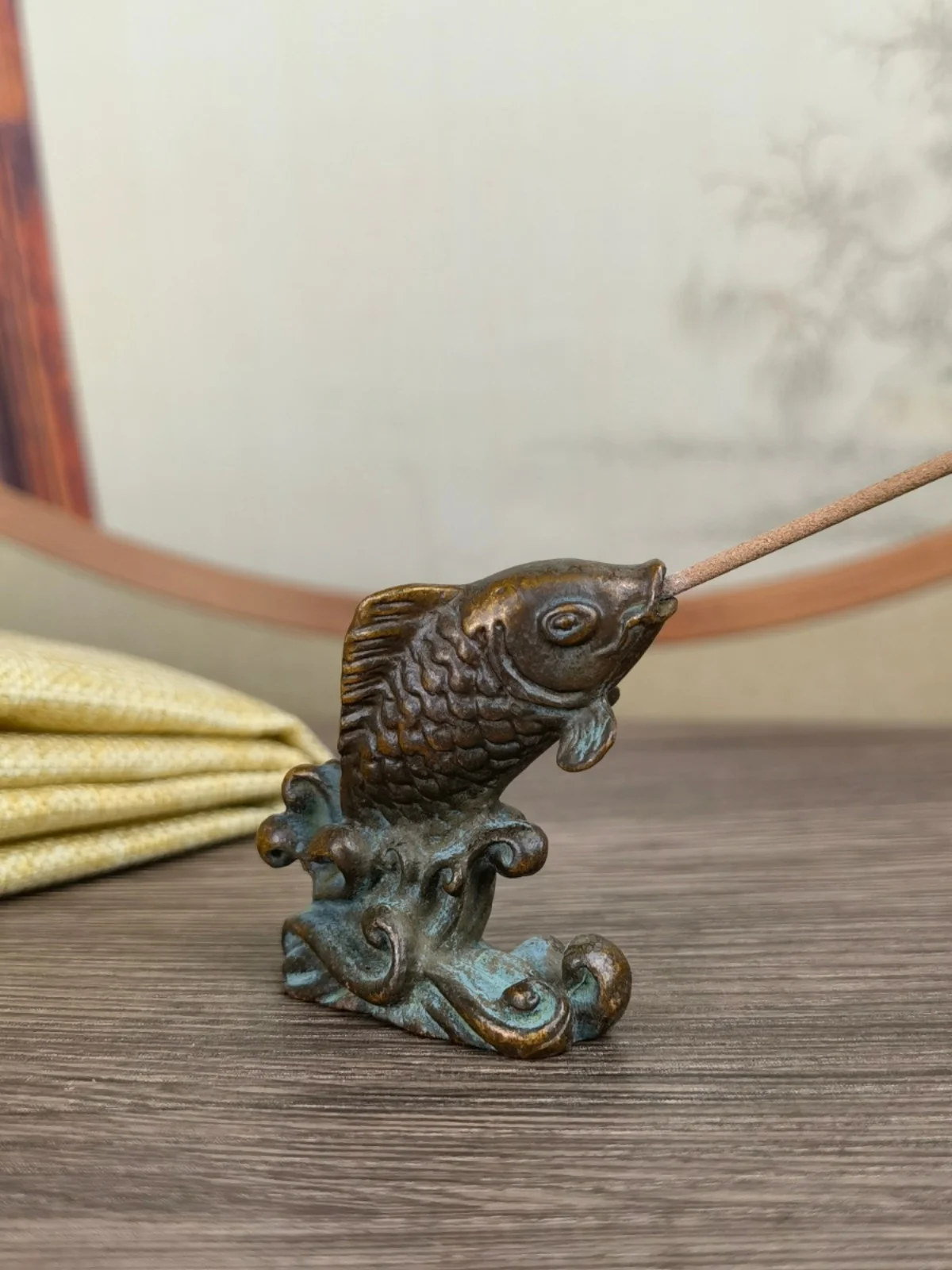 

Retro water fish incense plugs home office study desktop incense sticks decoration fine workmanship