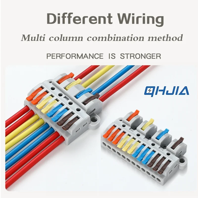Universal Quick Push-in Electrical Wire Terminal Blocks Splitter Cable Connectors Mounted Junction Box for Home Industrial Use